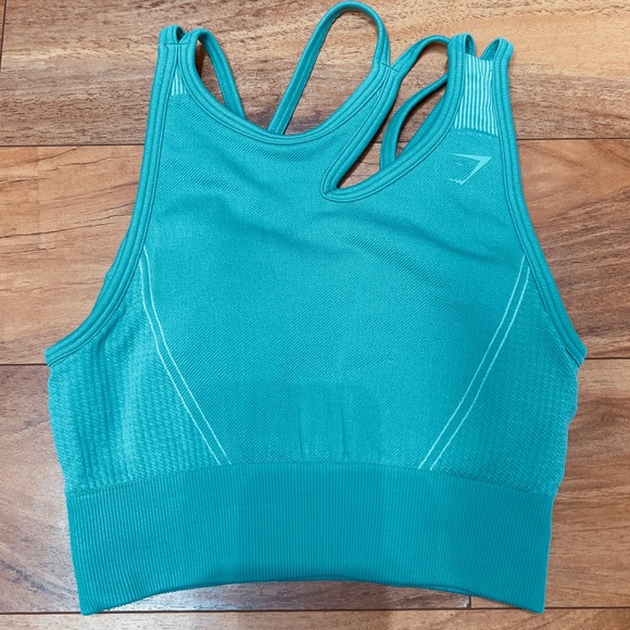 Gymshark Ultra Seamless Sports Bra, Teal in Size XS - Picture 1 of 3